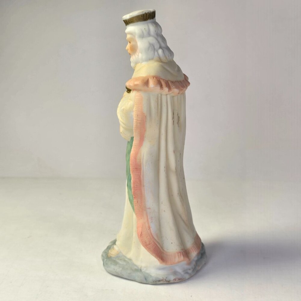 Vintage Nativity Porcelain Figurine Wise Man Magi Figure Christmas Decor Holiday - Picture 5 of 8